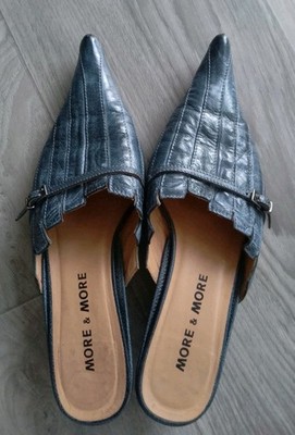 Damen Mules von  More & More, Leder in Jeansblau Gr. 37