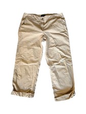 Talbots Women's Boyfriend Khaki Chino Convertible Pants Camel Sz 14