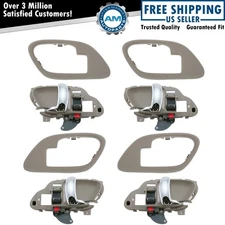Tan/Chrome Inside Interior Door Handle w/ Bezel Set of 4 for Chevy Pickup Truck