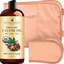 Handcraft Blends Castor Oil Pack Wrap  Organic Castor Oil 16 oz  Reusable Wrap