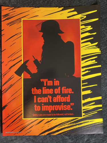 Vintage Motivational Poster - Fire Fighter 17” X 22” - Picture 1 of 2