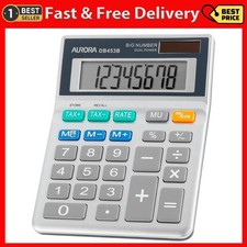 Image of Aurora DB453B Semi Desktop Calculator (With Tax Function), Silver
