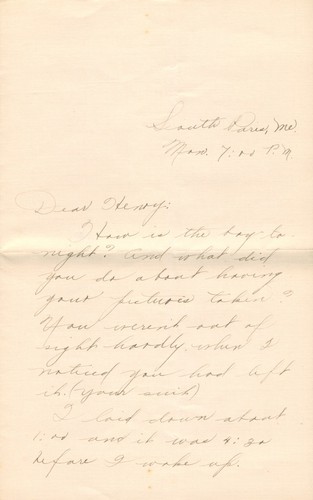 1920s Handwritten Love Letter Maine Henry & Elva Old Romantic Correspondence #11