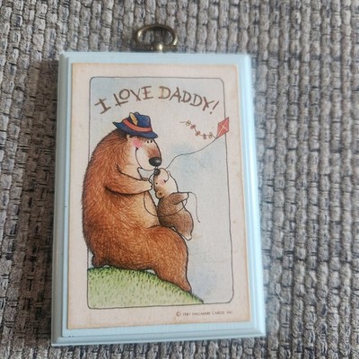 Vtg Hallmark Cards Bear Wall Plaque ''I Love Daddy'' 1981 Gift For Dad Fathers Day
