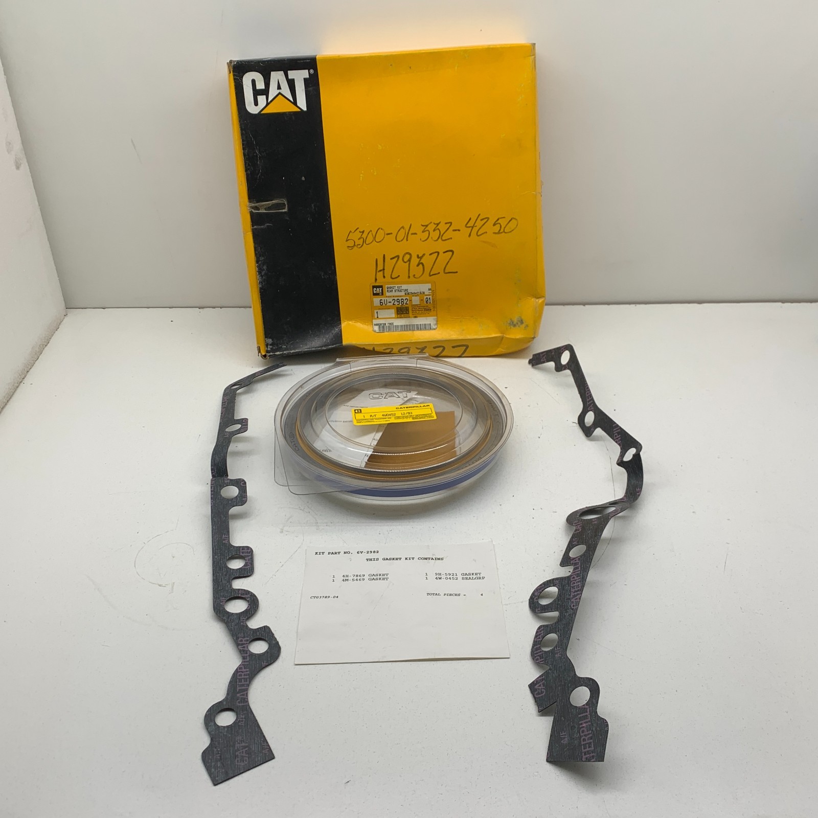 Caterpillar OEM CAT 6V-2982 Flywheel Housing Rear Structure Gasket Kit w/4W0452