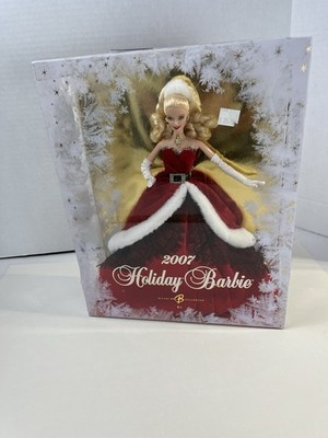 2007 Holiday Barbie in Red Dress K7958  Package Has Small Cracks See Pics T B