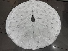 Christmas Decor Christmas Tree Skirt White Sparkly