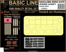 1/35 B5N2 KATE (opened canopy) Seatbelts and Masks for Border Model