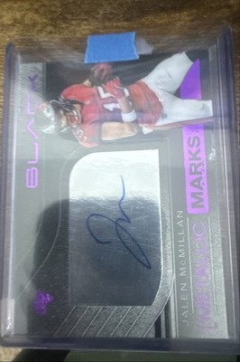 2025 Panini Black - Metallic Marks Jalen McMillan #MMK-JMC Royal /99 (AU)