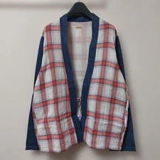 USED KAPITAL 5.5OZ DENIM X COUNTRY CHECK KAKASHI SHIRT UNUSED