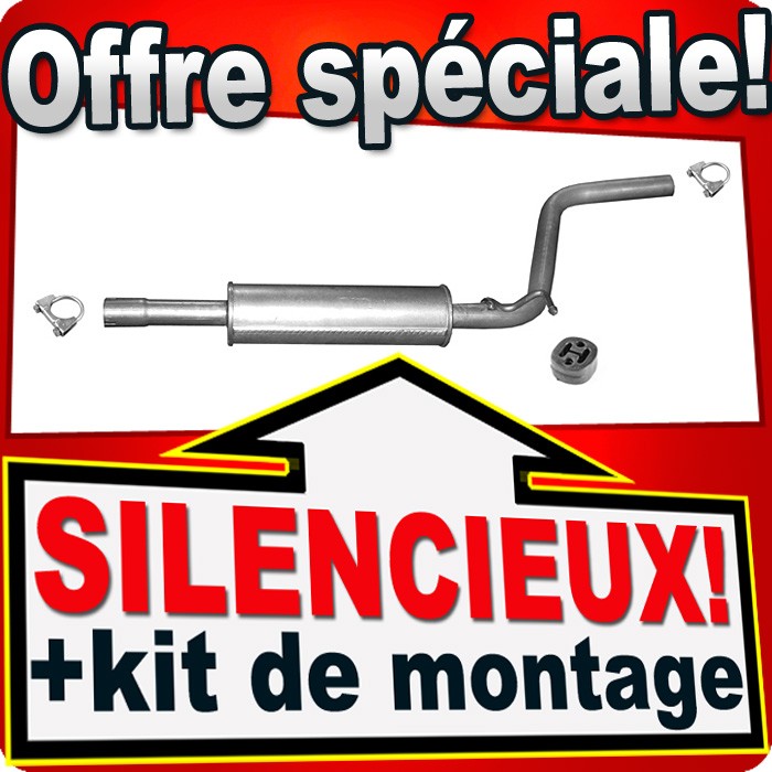 Silencieux intermédiaire pour VW Caddy III 1.4 16V ligne d'échappement pot central 2004-2010