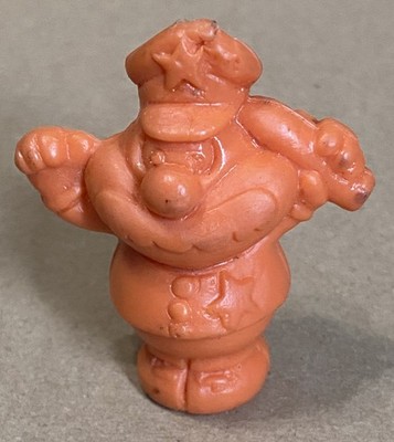 Cookie Crisp Cereal Prize 1991 Policeman Pencil Topper Figure Orange 1.75''