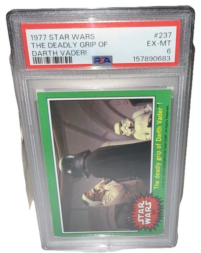 1977 Topps Star Wars #237 The deadly grip of Darth Vader! — PSA 6