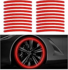 20-Piece Anti-Scratch Reflective Wheel Stickers, Night Safety Warni Color: Red