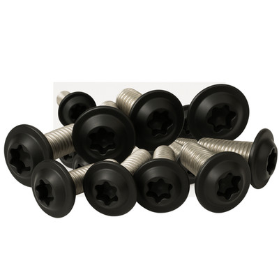 Linsenkopfschraube Flansch TX Edelstahl A2 ISO7380-2 M4-M8 RAL9005 Schwarz Matt