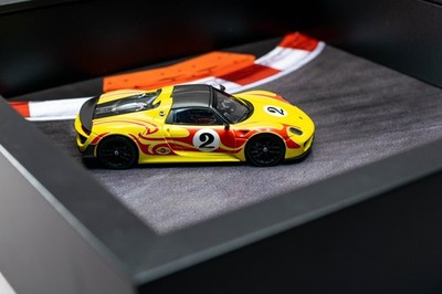 3D Frame Model Car Wall Art 1:43 Porsche 918 Spyder Martini Weissach Package
