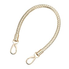 50cm Short Leather PU Braided Purse Replacement Handle Light Gold Gold