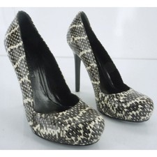 Alexander McQueen Gray Snake Optic Platform Heels Pumps Size 5.5 New $945 Toe Sz