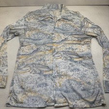 Vintage 70s "Styled in California" Small Abstract Scenic Disco Shirt Dart Collar