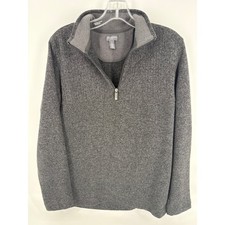 Van Heusen Flex Gray 1/4 Zip Pullover Sweater Men's Medium Casual