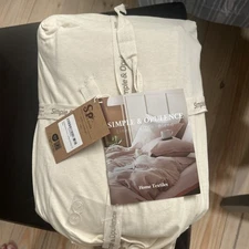 Simple&Opulence Linen blend Duvet Cover Set 3pcs Basic Style Natural French 