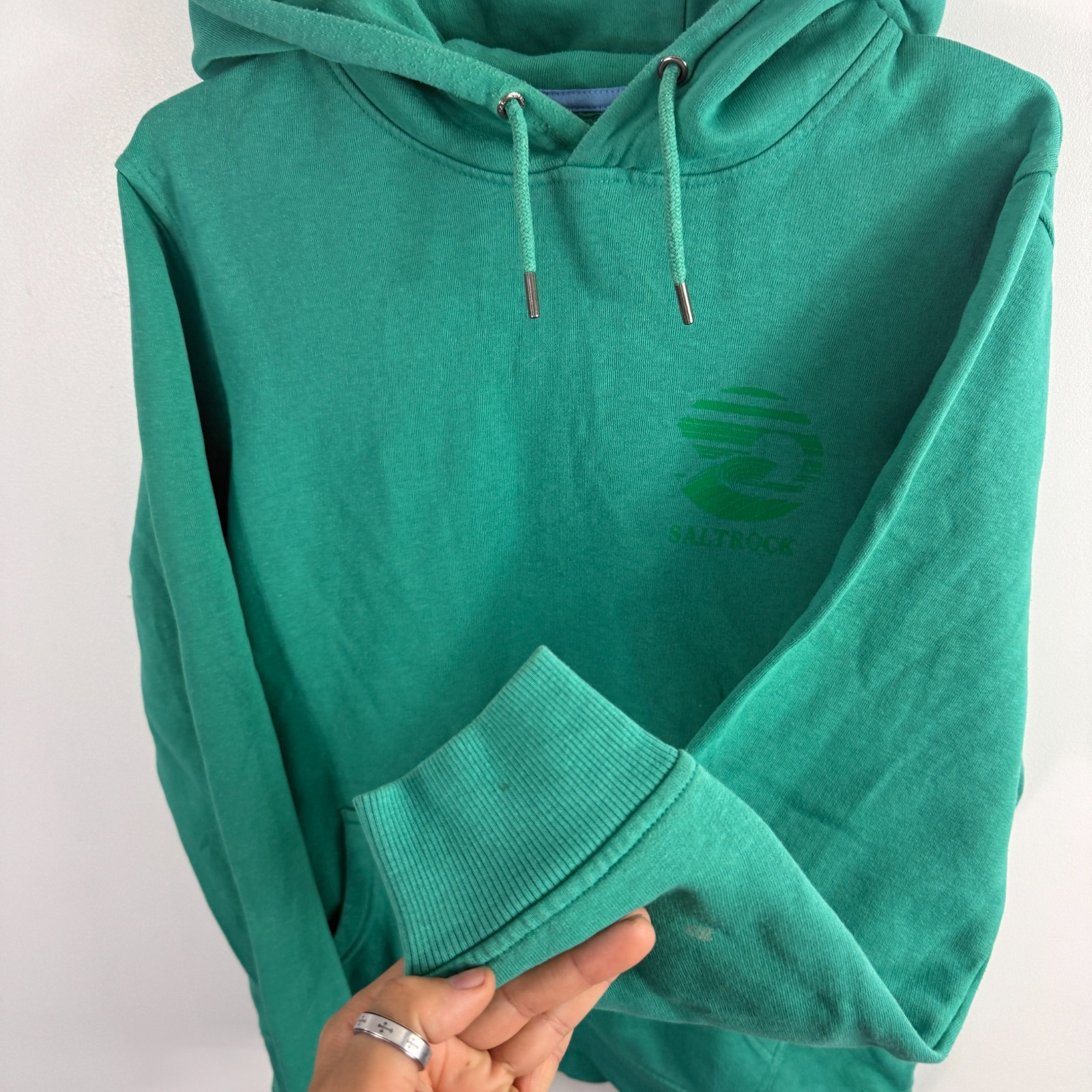 Vintage Saltrock 2000's Y2K Green Surf Wave Graphic Size Large Pullover Hoodie image 5