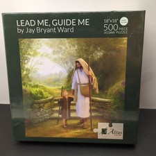 New 500 Piece Jigsaw Puzzle Christian Jesus Walking With Child Lead Me Guide Me