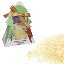 Christmas Bath and Body Gifts Ladies Cosmetic - 100g Bath Salts Peppermint Swirl