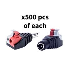 500 Pairs Male & Female DC Power Jack Plug Screwless Quick Wire Connector