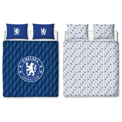 CHARACTER WORLD Set Copripiumino Matrimoniale Bambini Chelsea Reversibile Calcio Copripiumino Blu