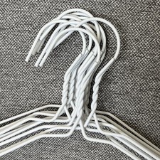 Metal Wire Clothes Hangers Lot of 10 Durable Lightweight Standard Size Silver