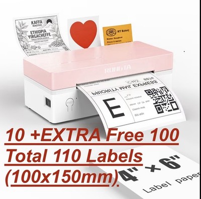 4x6 Pink Bluetooth Wireless eBay Etsy Vintted Free 110 Etikettendrucker Adresse Evri