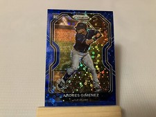 2021 Prizm Baseball Card BLUE Donut Circles Andres Gimenez RC Indians #63/199