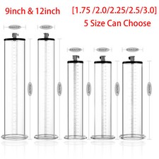 12 size Cylinder WIDE Flange Untapered 3 mm Thick Walls for Penis Vacuum Pump