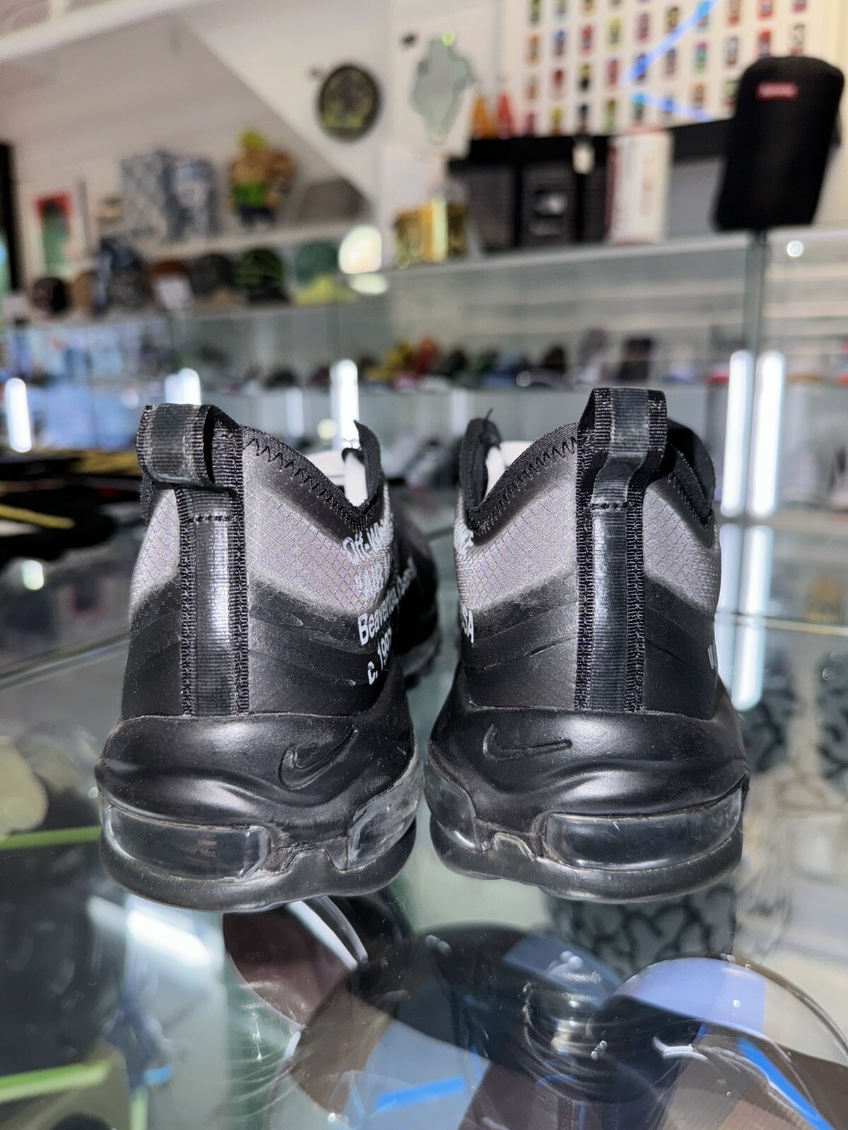 OFF WHITE X NIKE Taglia 11 Nike Air Max 97 x BIANCO SPORCO nere 2018 indossate coppie