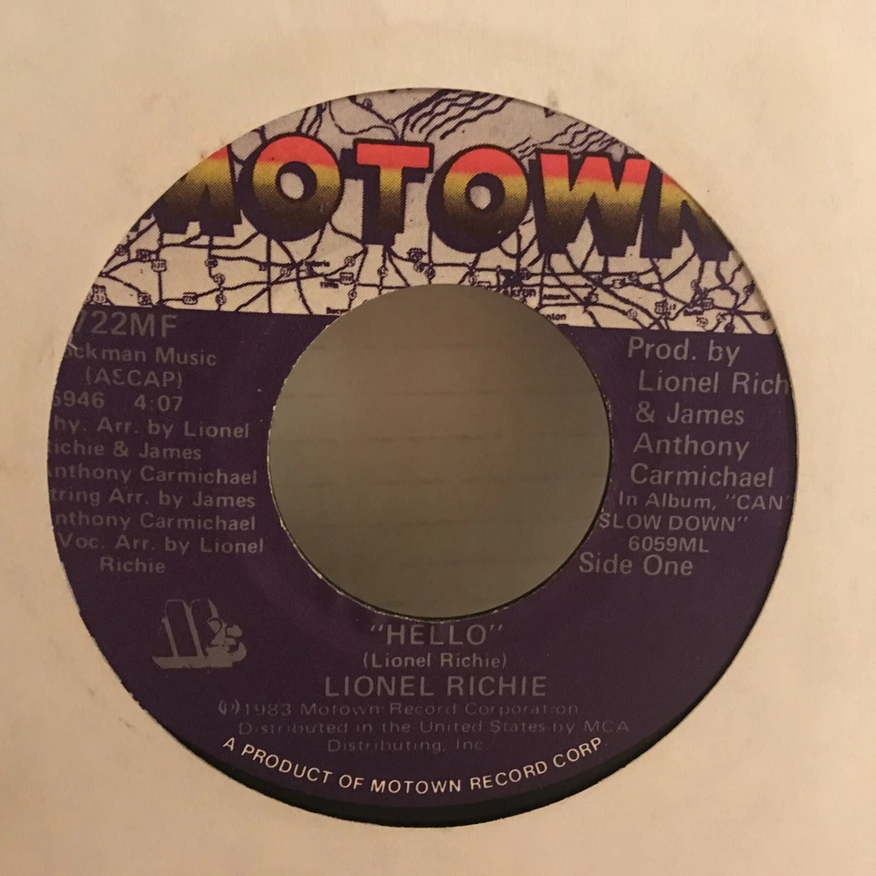 LIONEL RICHIE /45 single, HELLO / YOU MEAN MORE TO ME - Image 2 of 2