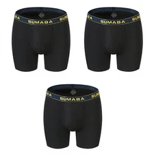 ZONBAILON Men's Underwear Bamboo Fiber Soft Breathable Wear-Resistant Boxer 3pcs