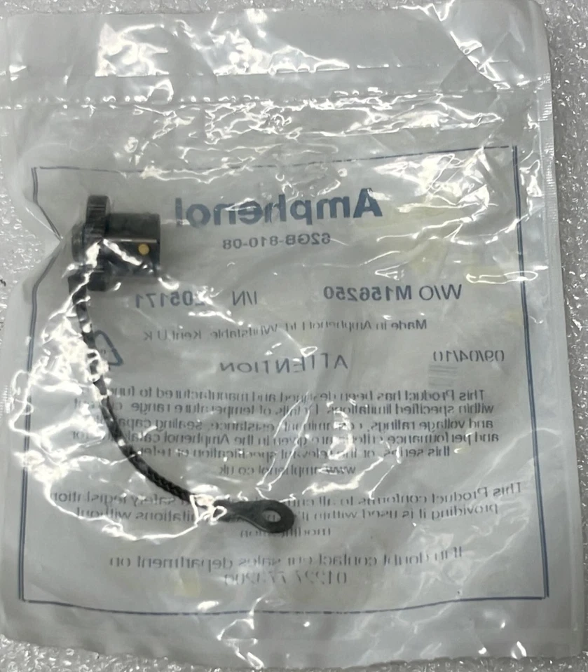 [LOT OF 6] NEW SEALED - Amphenol 62GB-810-08 SOCKET DUST CAP Zinc Cobalt Size 8 - Image 3 of 4