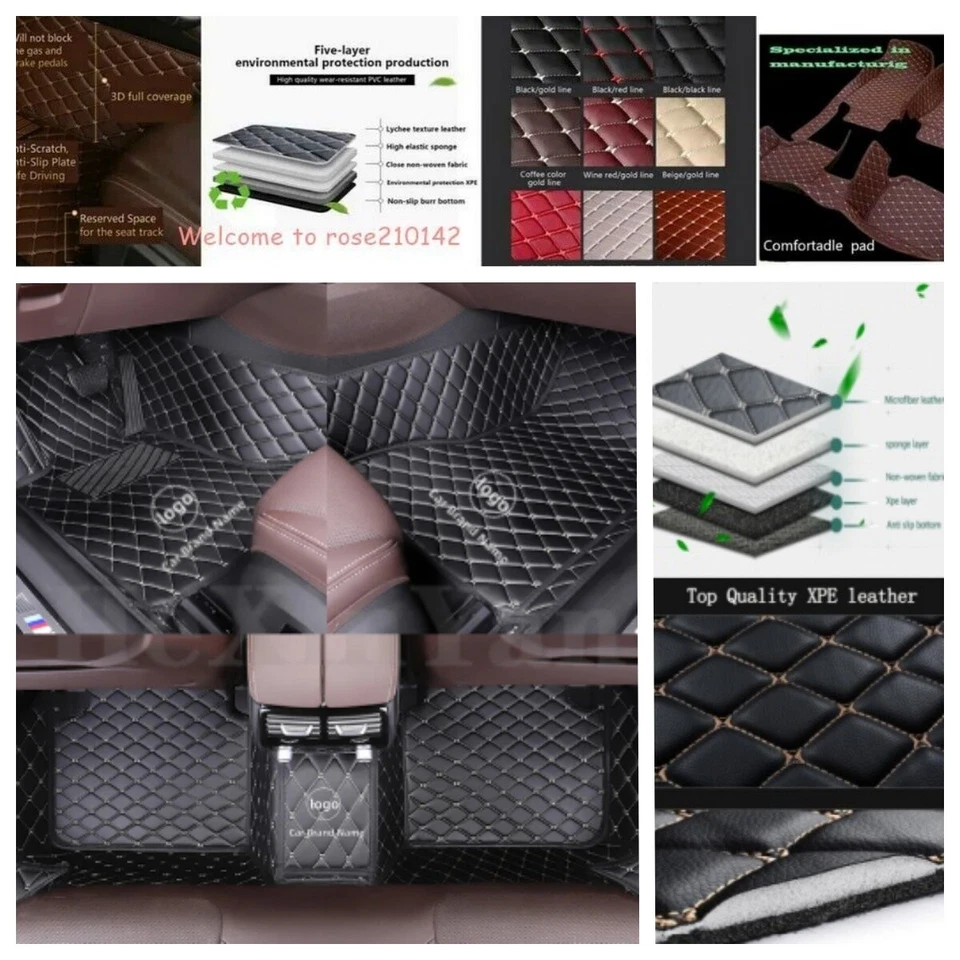 For Audi A4 Quattro1994-2024 Car Floor Mats PU Leather Custom Waterproof Carpets Foto 2 de 4