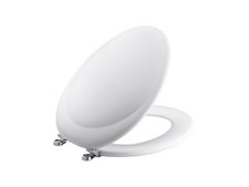 KOHLER K-4615-CP-0 Revival Elongated Toilet Seat w/ Polished Chrome Hinges White