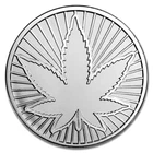 1 TROY OZ .999 FINE SILVER CANNABIS LEAF 420 ROUND BU