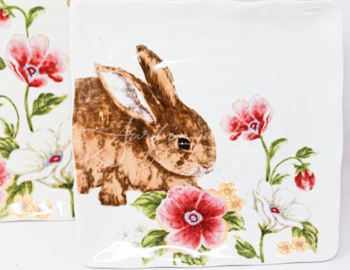 Maxcera Frühling Osterhase Hase Abendessen Salatteller Blumen Haushaltswaren 8er Set - Bild 4 von 6