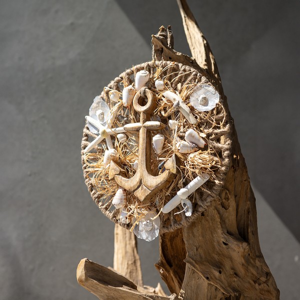 Diy Wanddeko Set Maritim Mit Anker Muscheln Seestern Holz Ø38Cm - Kreative-image