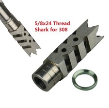Shark Muzzle Brake Compensator 6.5 Creedmoor 5/8x24 TPI With Crush Washer