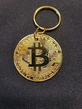 Bitcoin BTC Keychain Keyring~Gold Physical Bitcoin~Cryptocurrency~NEW Free P+P