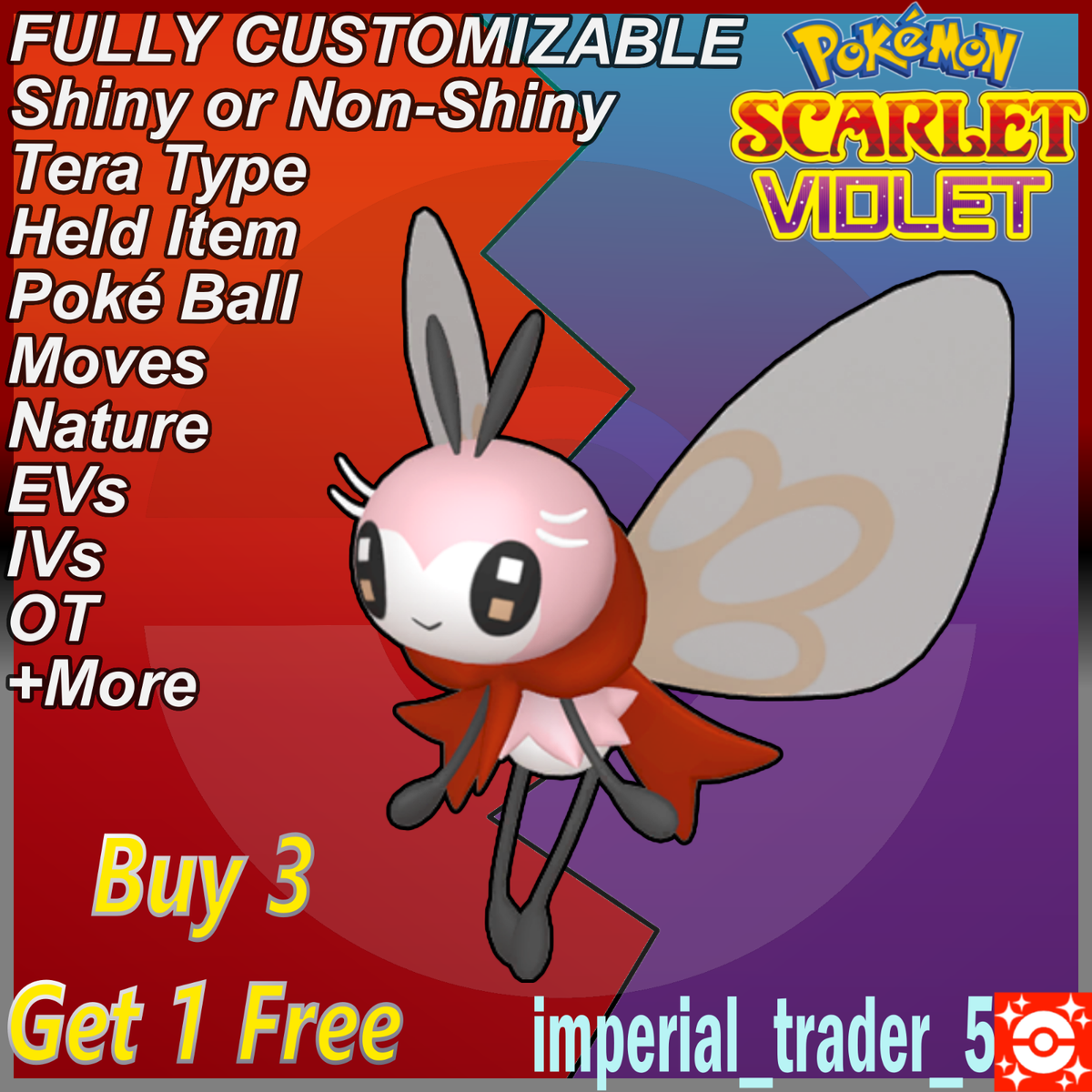 ribombee pokemon card Lillies Ribombee AR Japanese Battle Partners sv9 105/100, NM Pokemon C main image 1
