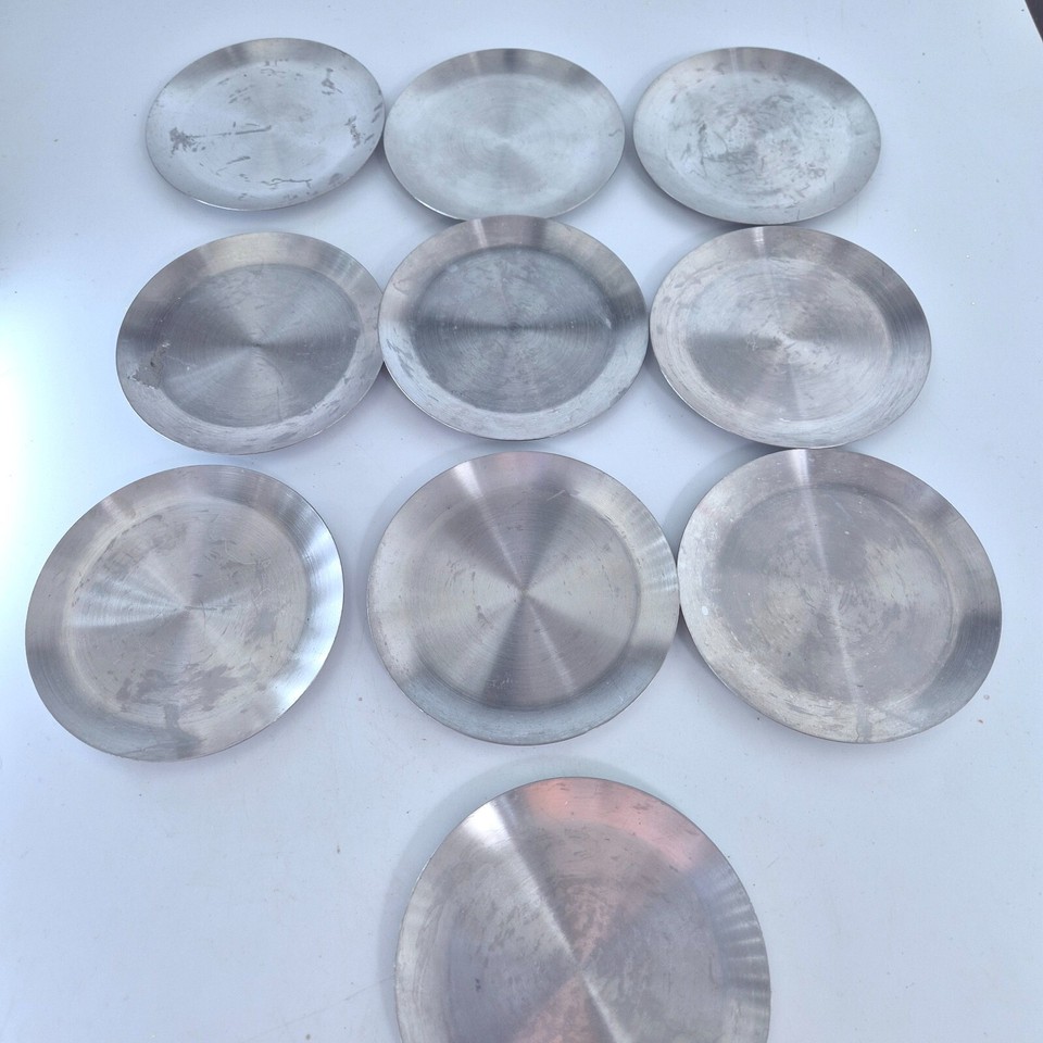 Candle Trays Holders Silver Metal IKEA 12cm Pillar Candle Round x 10 eBay