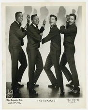 The Impacts 1957 Signed Photo 8x10 Brooklyn Doo Wop Soul Black Soul Blue Chips