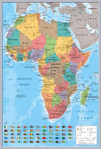 Cartine geografiche - Mappa Africa - Cartine Poster Stampa - Dimensioni 61x91,5 cm - Foto 7 di 21