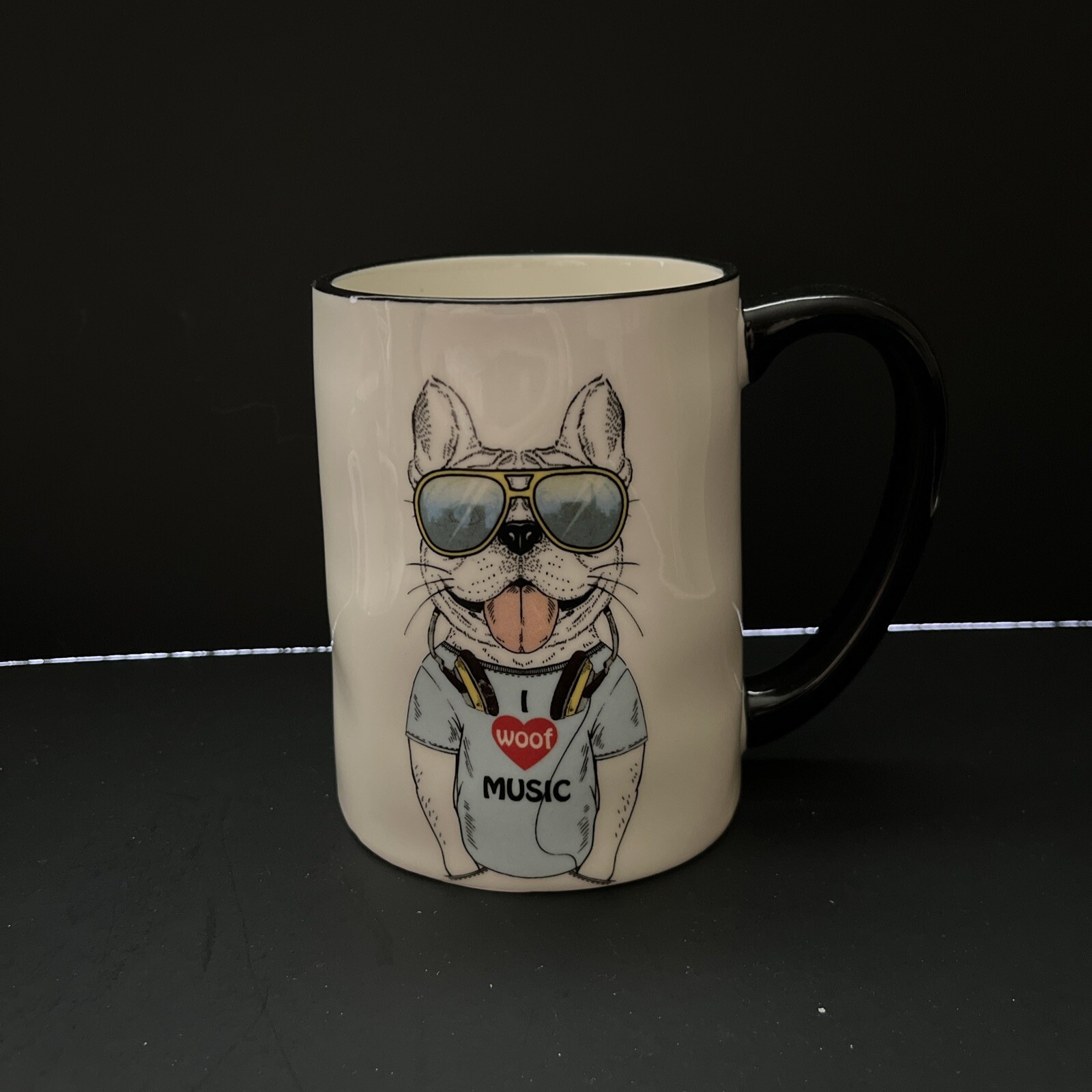 Dog Coffee Mug Pug Lover Ceramic Funny Puppy Illustrated Cartoon Human Features